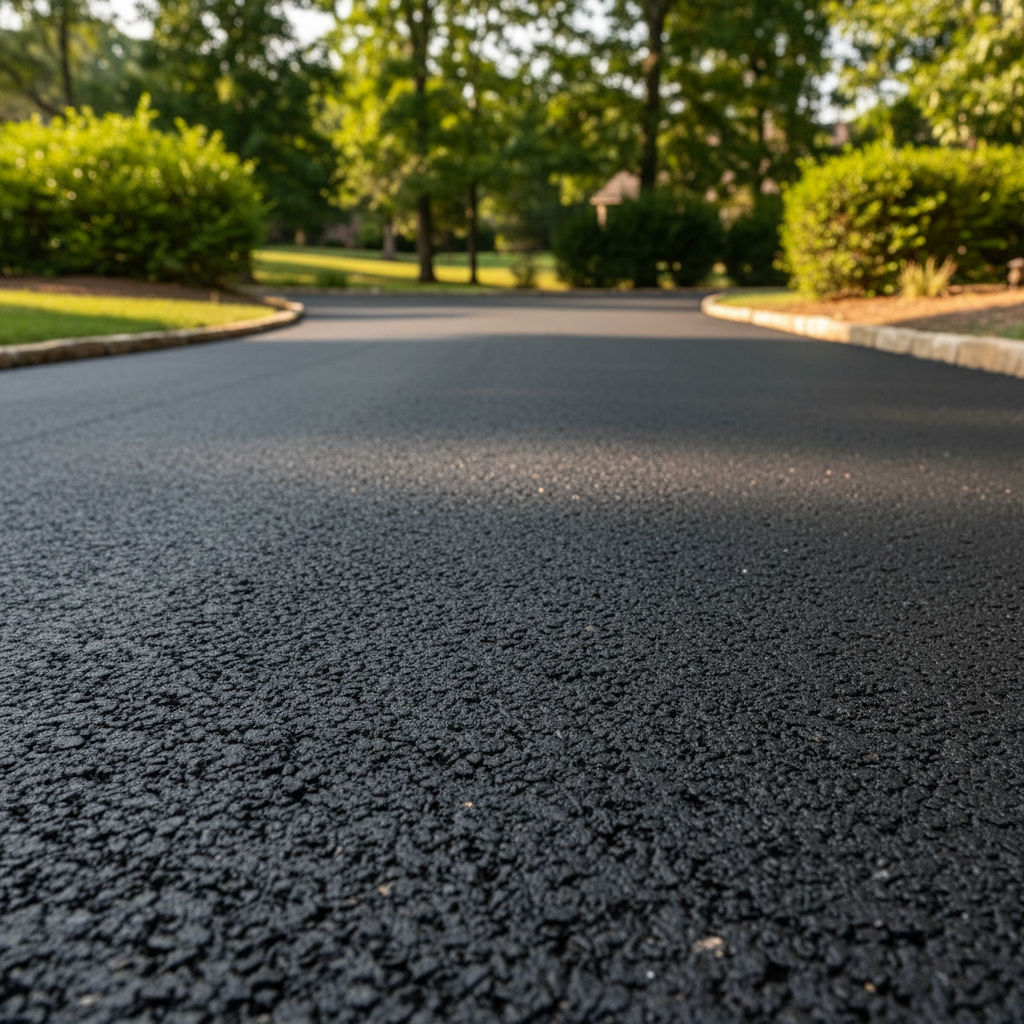 Completed asphalt paving work at a residential property in Bentonville, AR