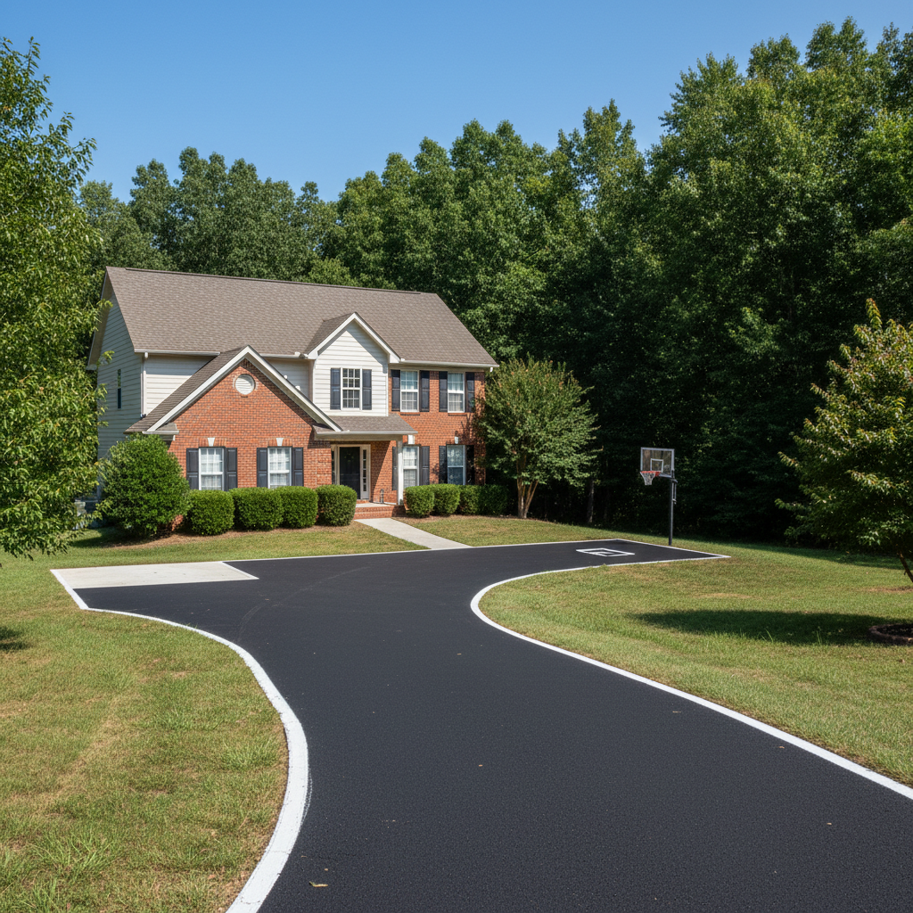 Completed asphalt striping work at a residential property in Fort Smith, AR