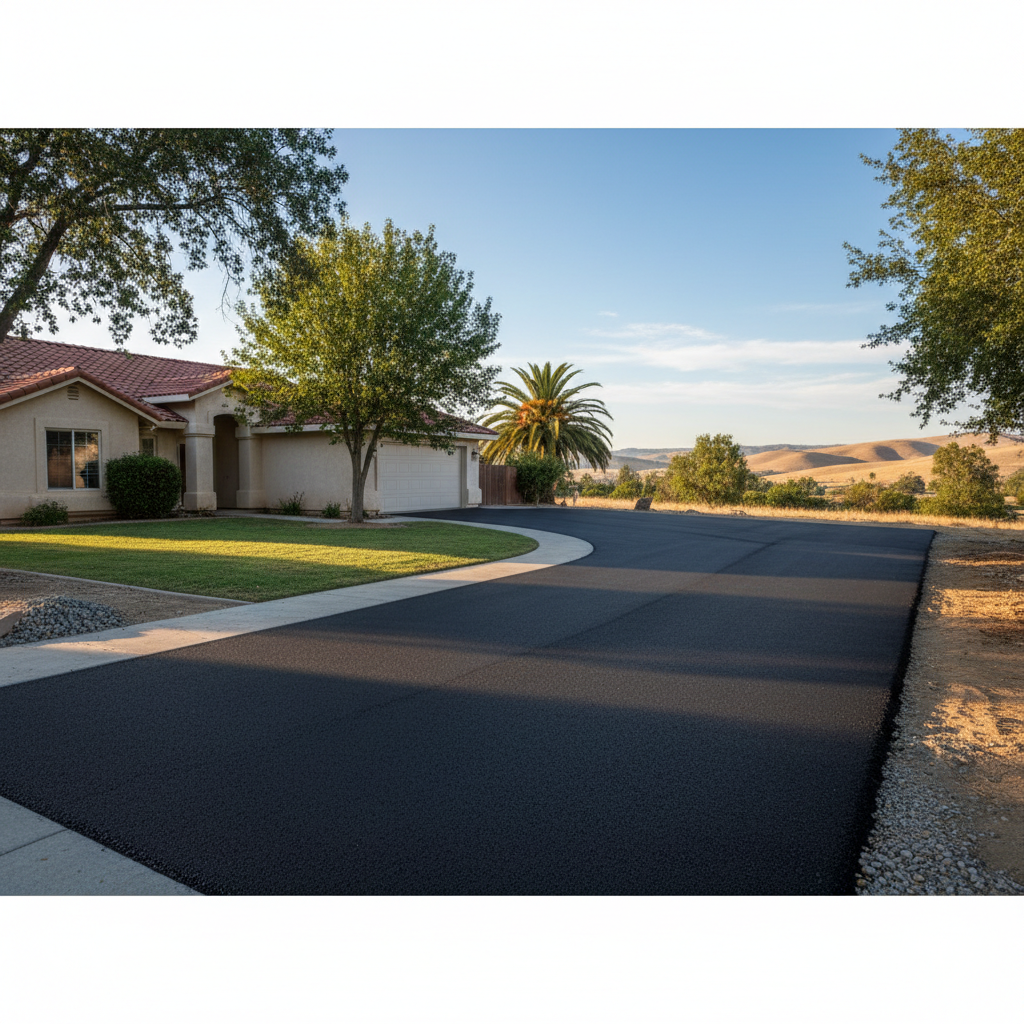 Completed commercial asphalt work at a residential property in Kingsburg, CA