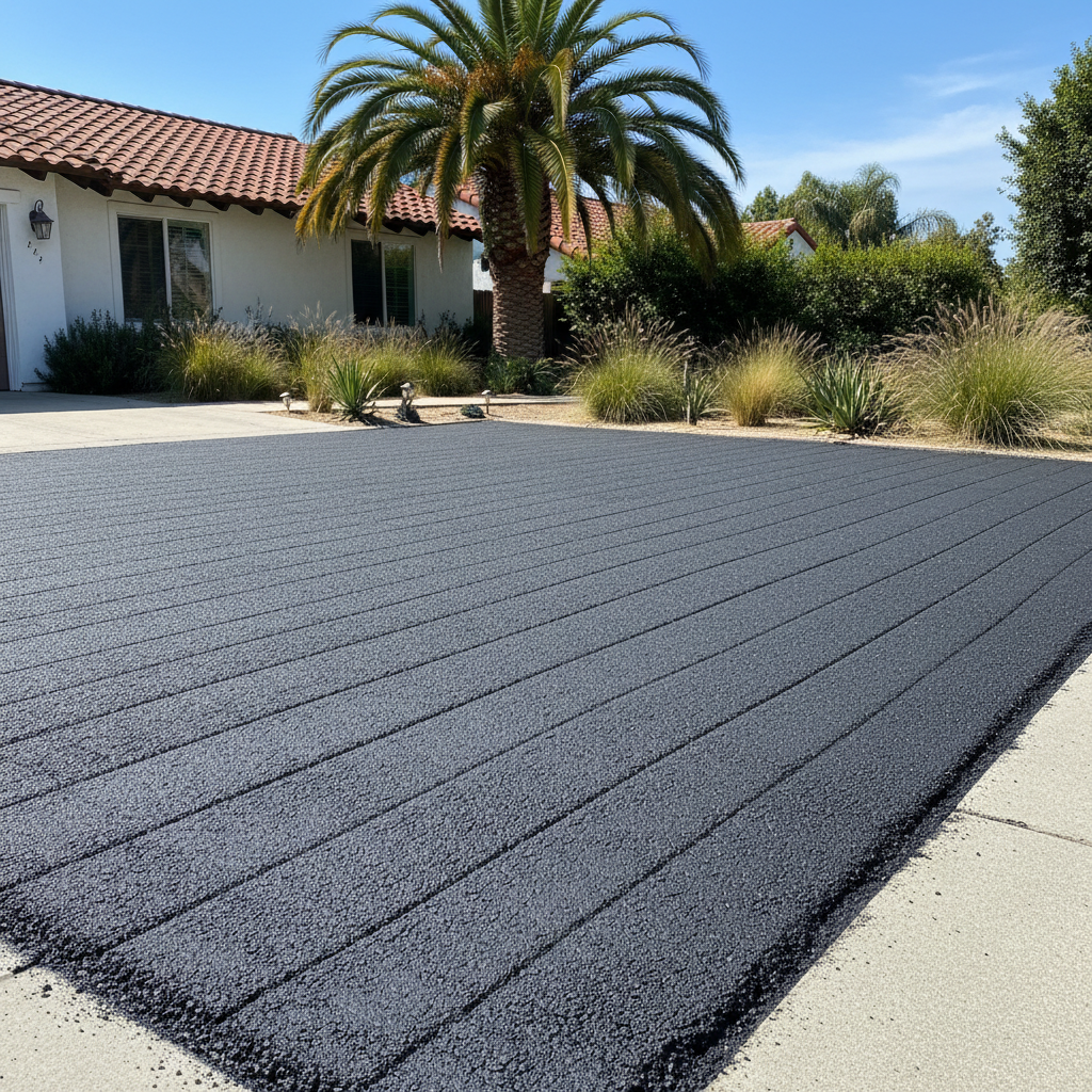 Completed asphalt milling work at a residential property in Inglewood, CA
