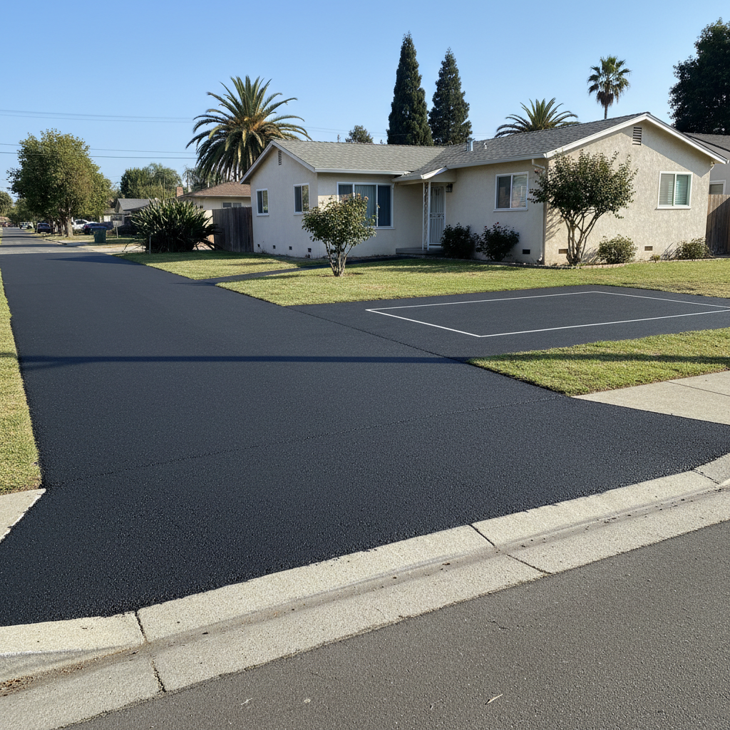 Completed commercial asphalt work at a residential property in San Jose, CA