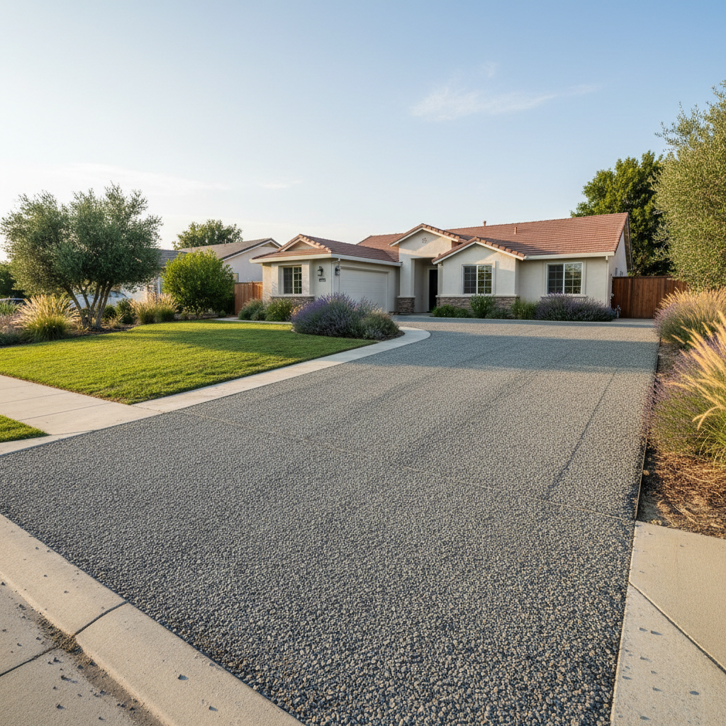 Completed asphalt milling work at a residential property in Lodi, CA