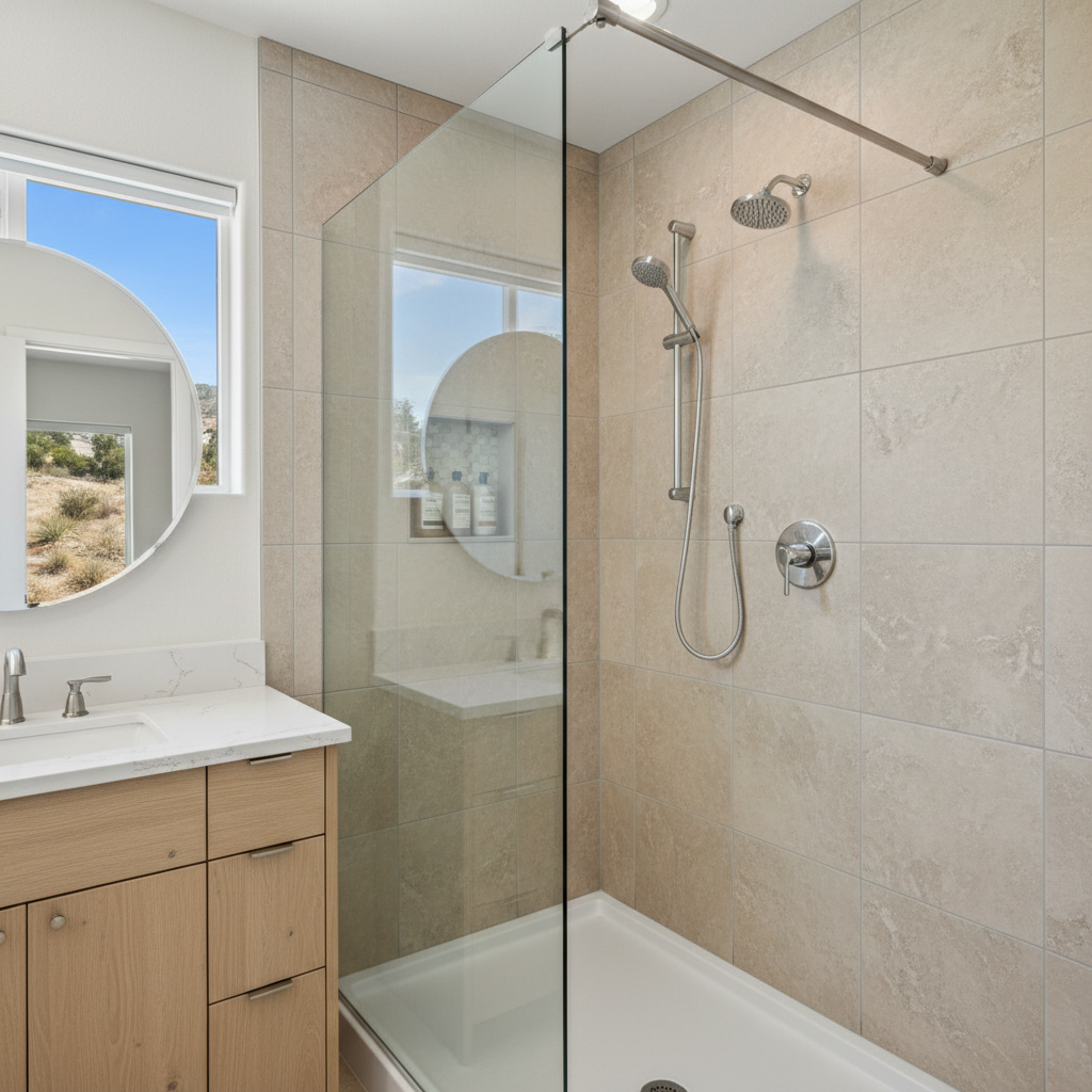 Completed shower replacement work at a residential property in Santa Clarita, CA