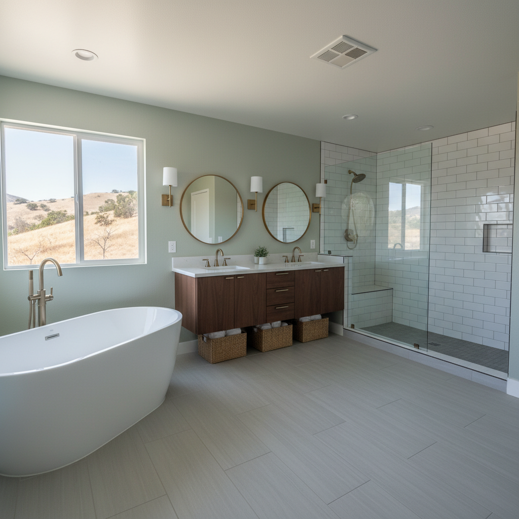 Completed bathroom modernization work at a residential property in Stevenson Ranch, CA