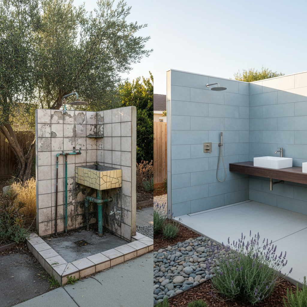 Completed plumbing work work at a residential property in Brea, CA