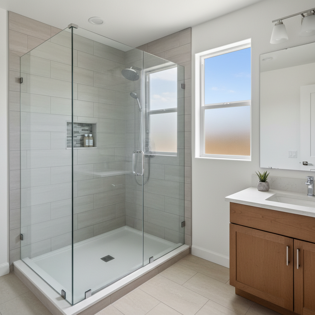 Completed shower replacement work at a residential property in Compton, CA