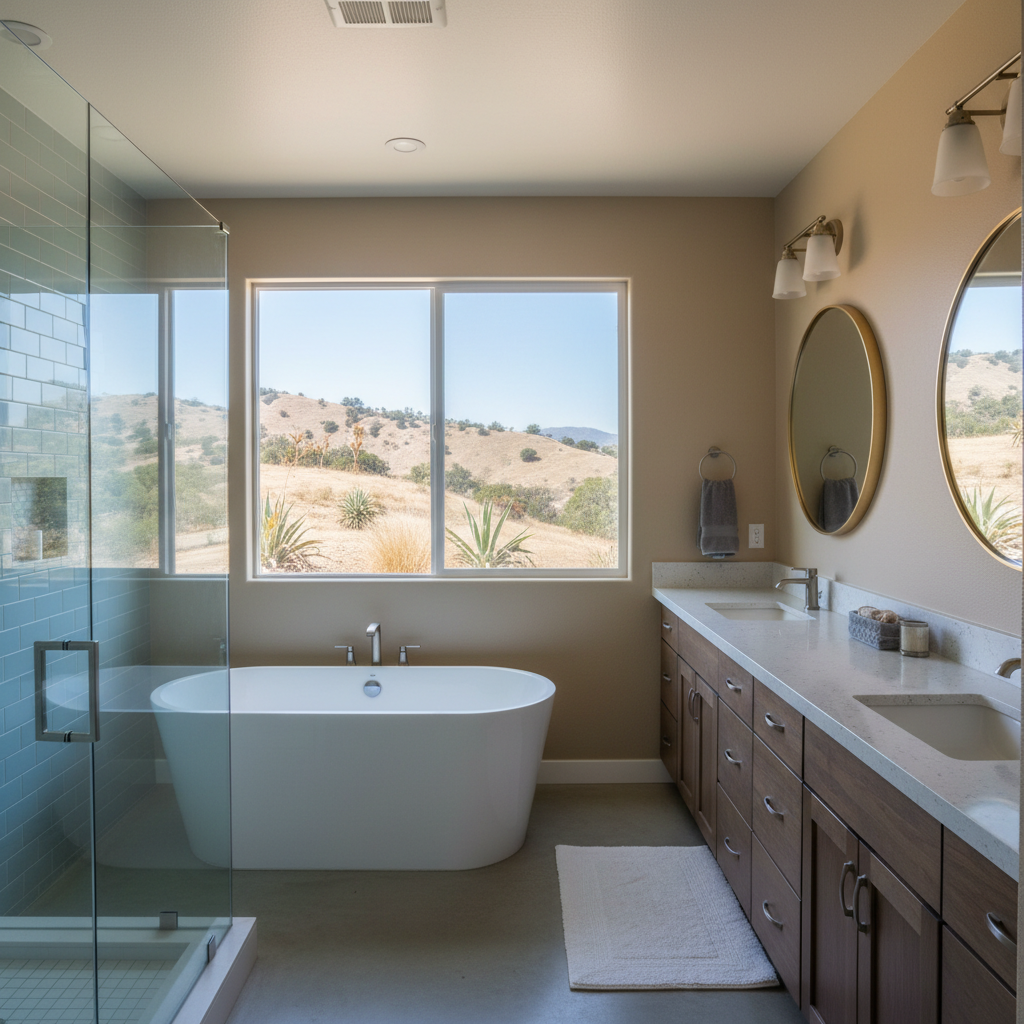 Completed bathroom remodel work at a residential property in Granada Hills, CA