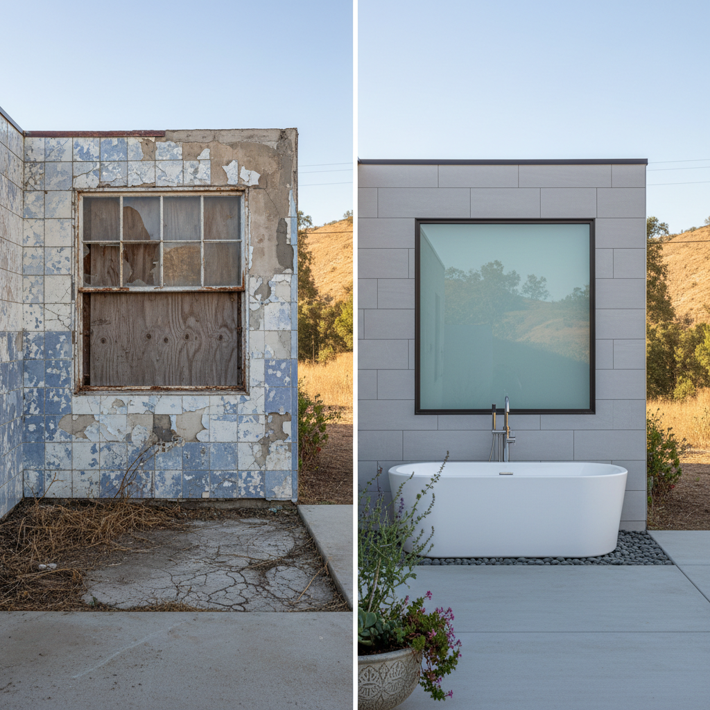 Completed bathroom expansion work at a residential property in La puente, CA