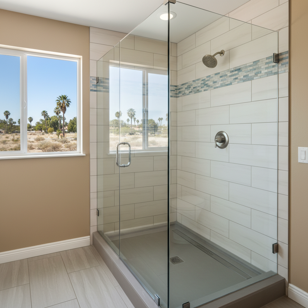 Completed shower replacement work at a residential property in Huntington Park, CA