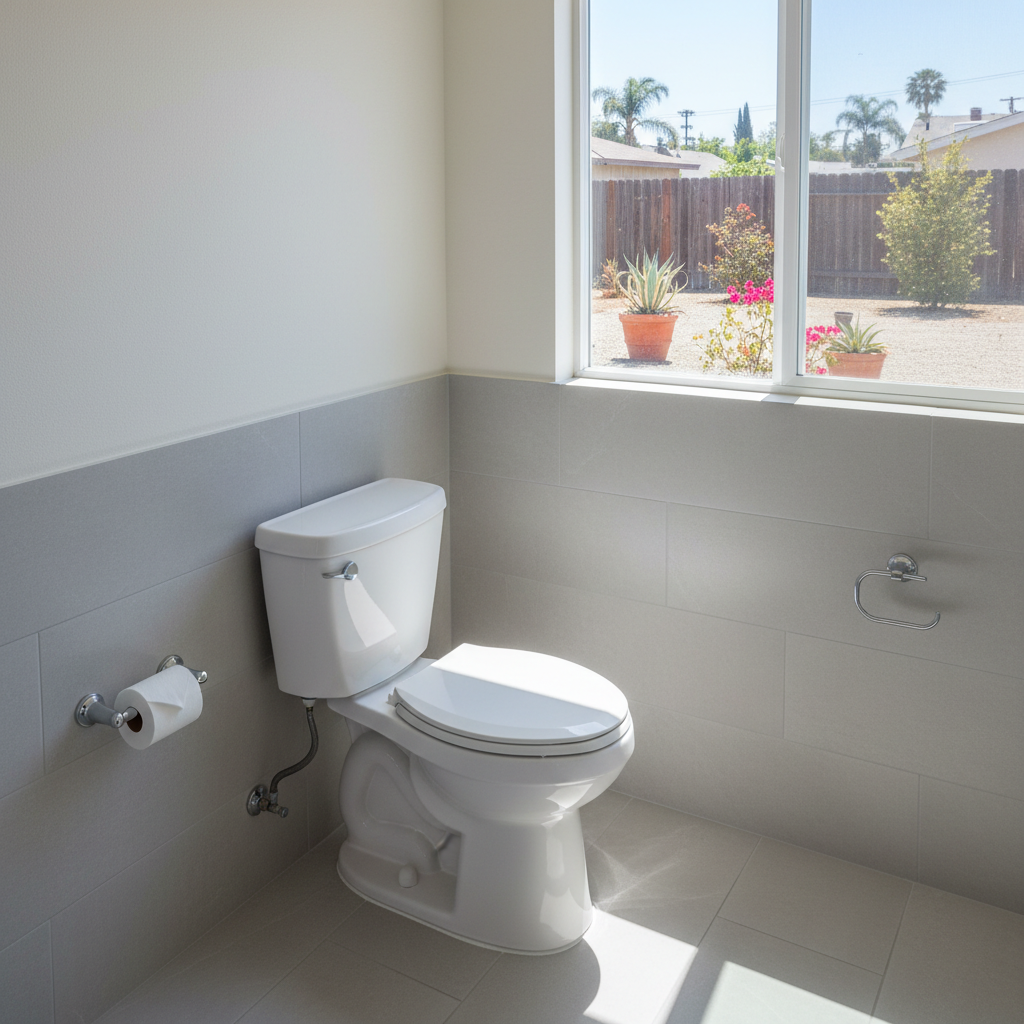 Completed toilet installation work at a residential property in Lawndale, CA