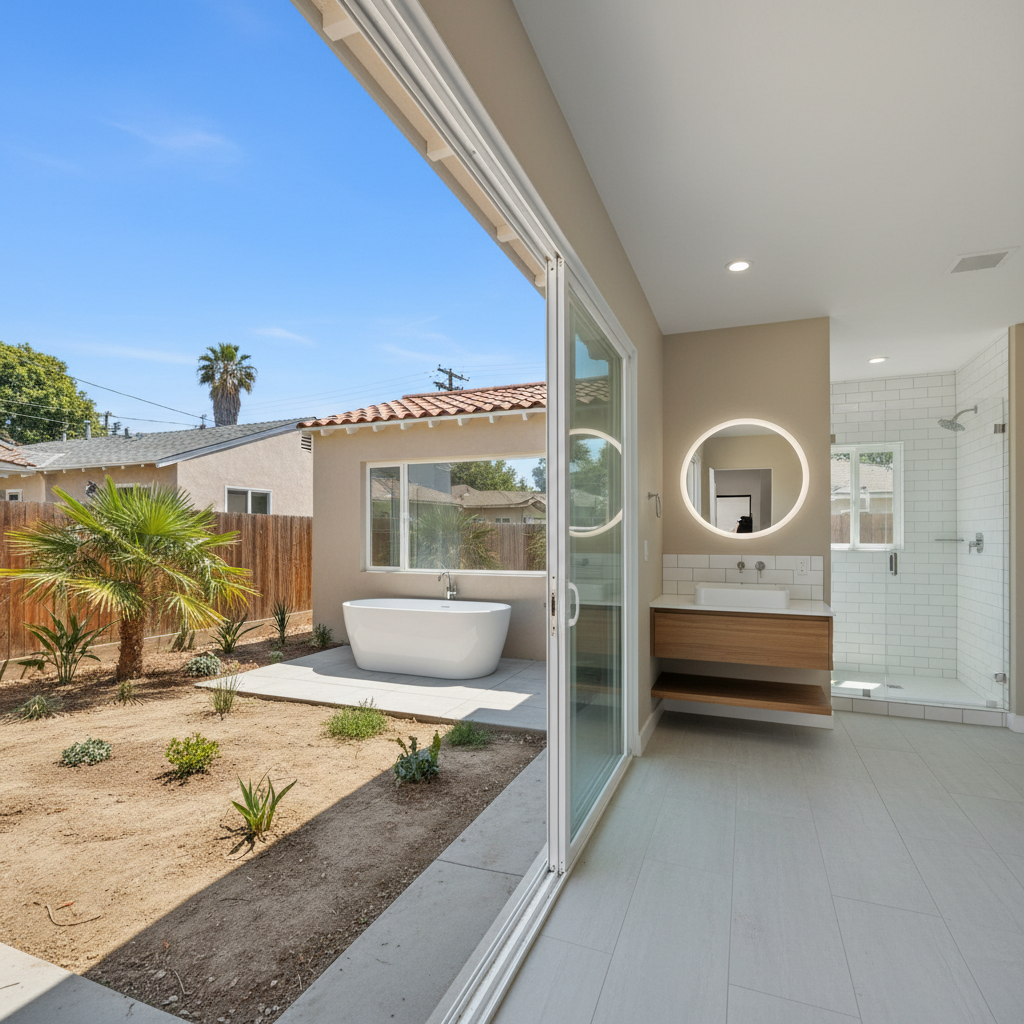 Completed bathroom remodel work at a residential property in Long Beach, CA