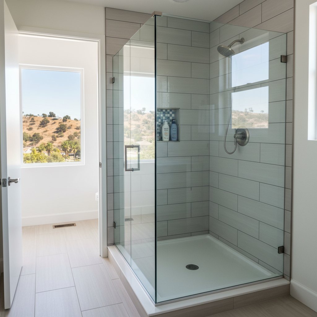 Completed shower replacement work at a residential property in Montebello, CA