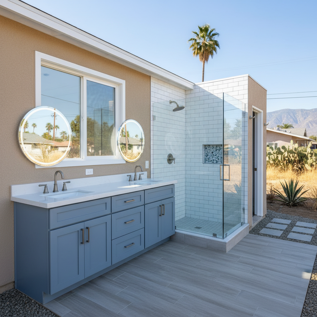 Completed bathroom expansion work at a residential property in Pomona, CA