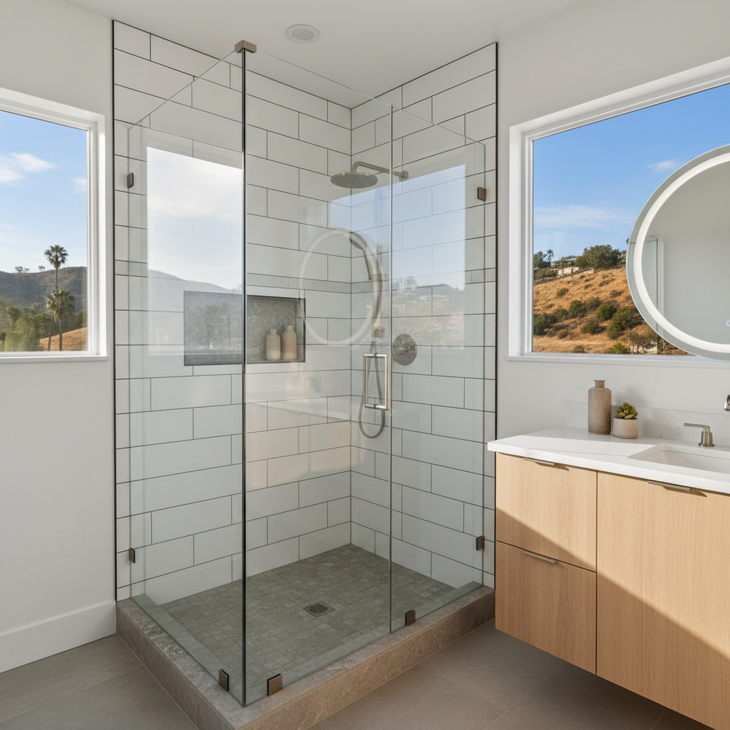 Completed shower replacement work at a residential property in West Hollywood, CA