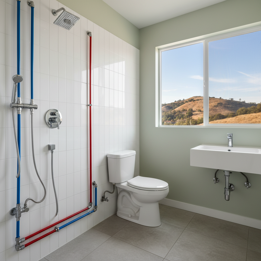 Completed plumbing work work at a residential property in West Hills, CA