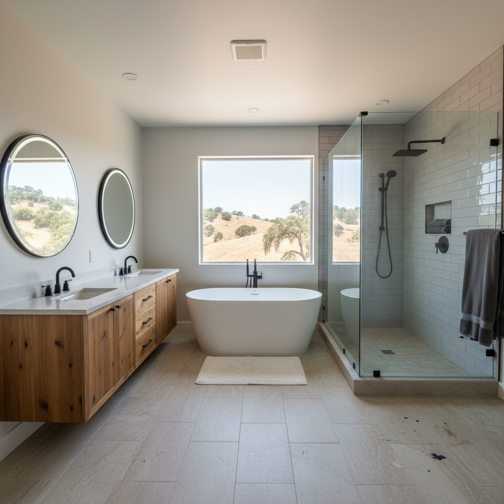 Completed bathroom remodel work at a residential property in El Dorado Hills, CA