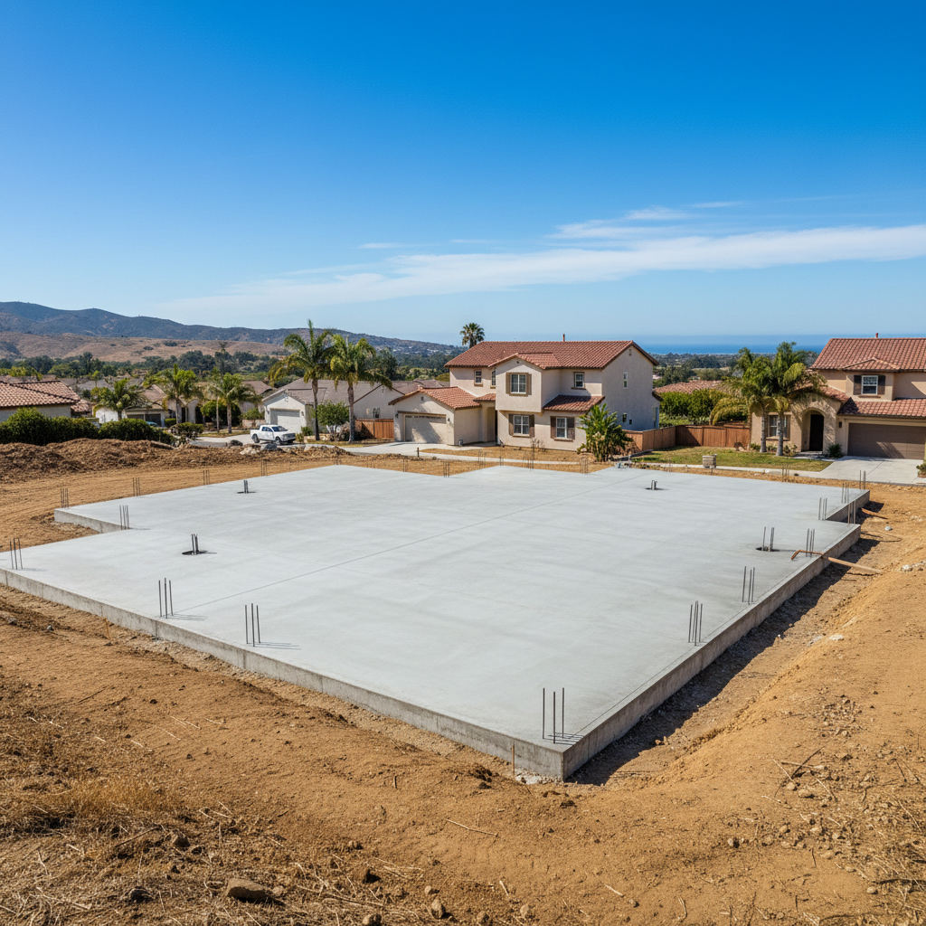 Completed concrete foundations work at a residential property in Ventura, CA