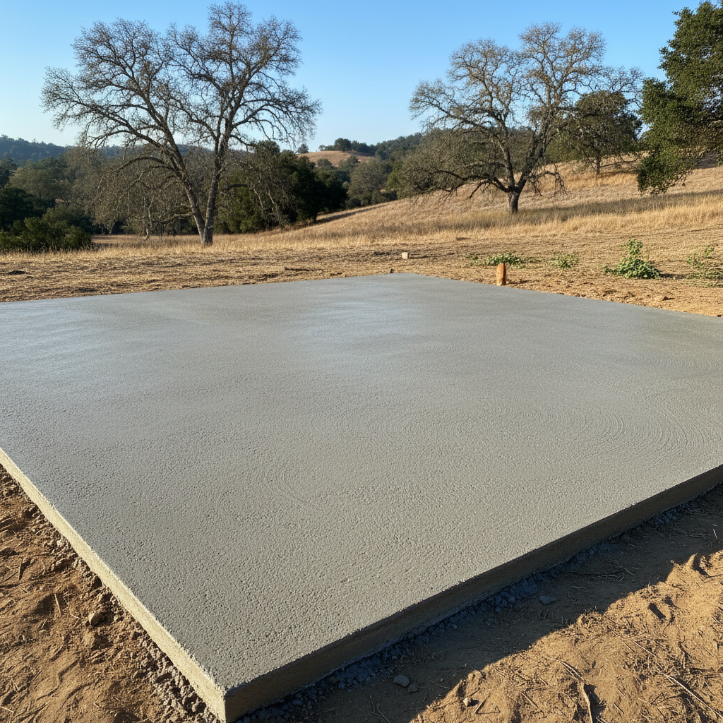 Completed shed foundation work work at a residential property in Oakdale, CA