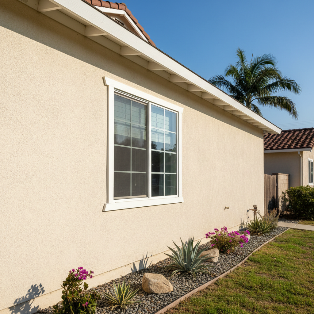 Completed residential stucco work at a residential property in Norwalk, CA