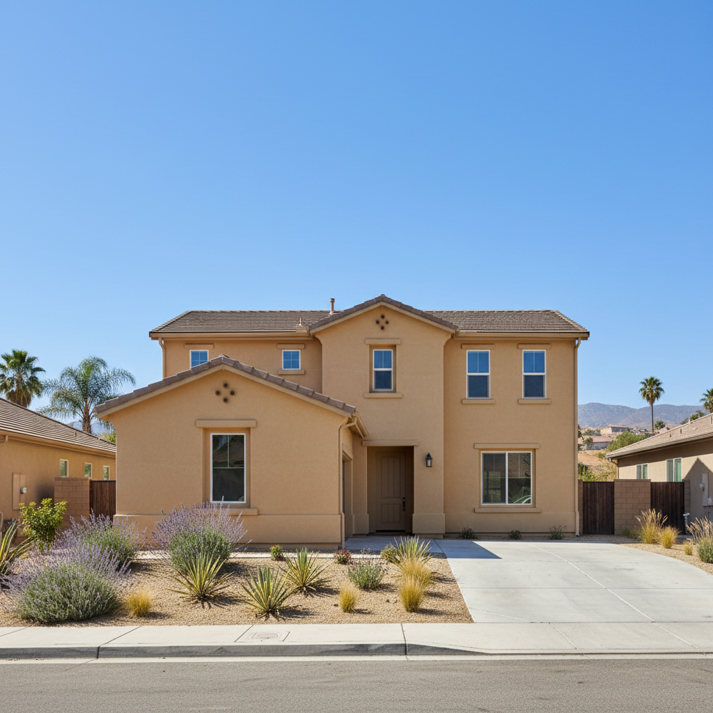 Completed commercial stucco work at a residential property in Rialto, CA