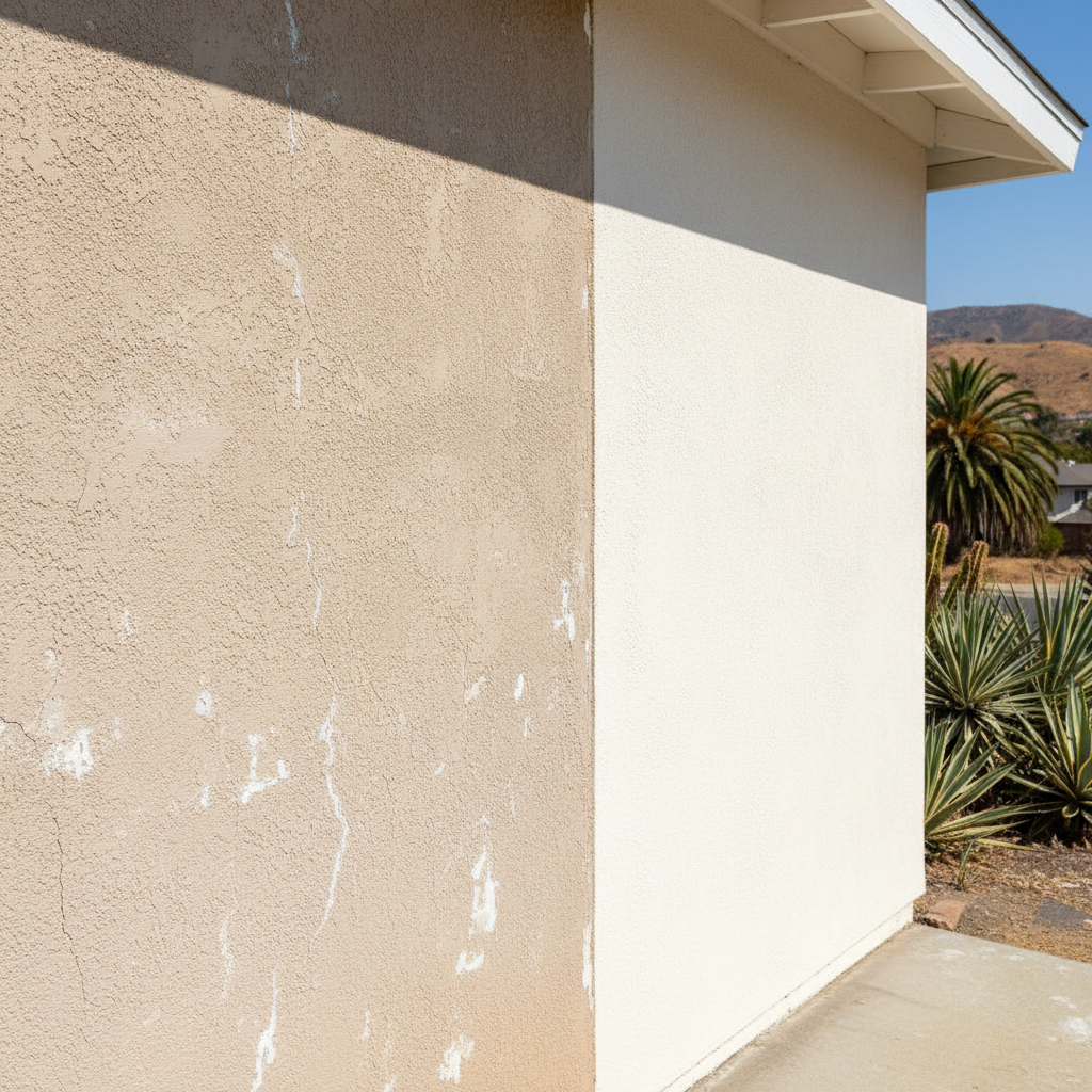 Completed stucco replacement work at a residential property in Glendale, CA