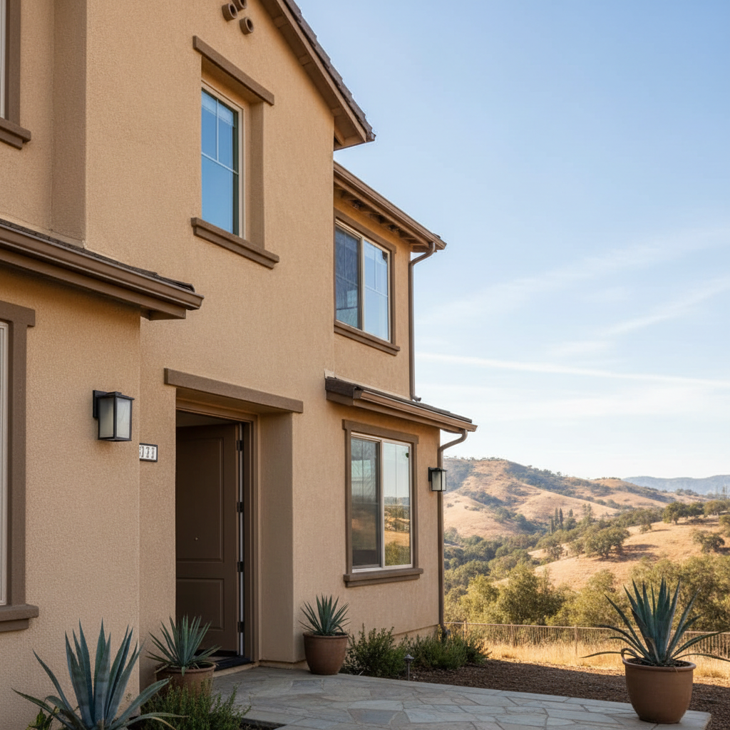 Completed residential stucco work at a residential property in Santa Clarita, CA