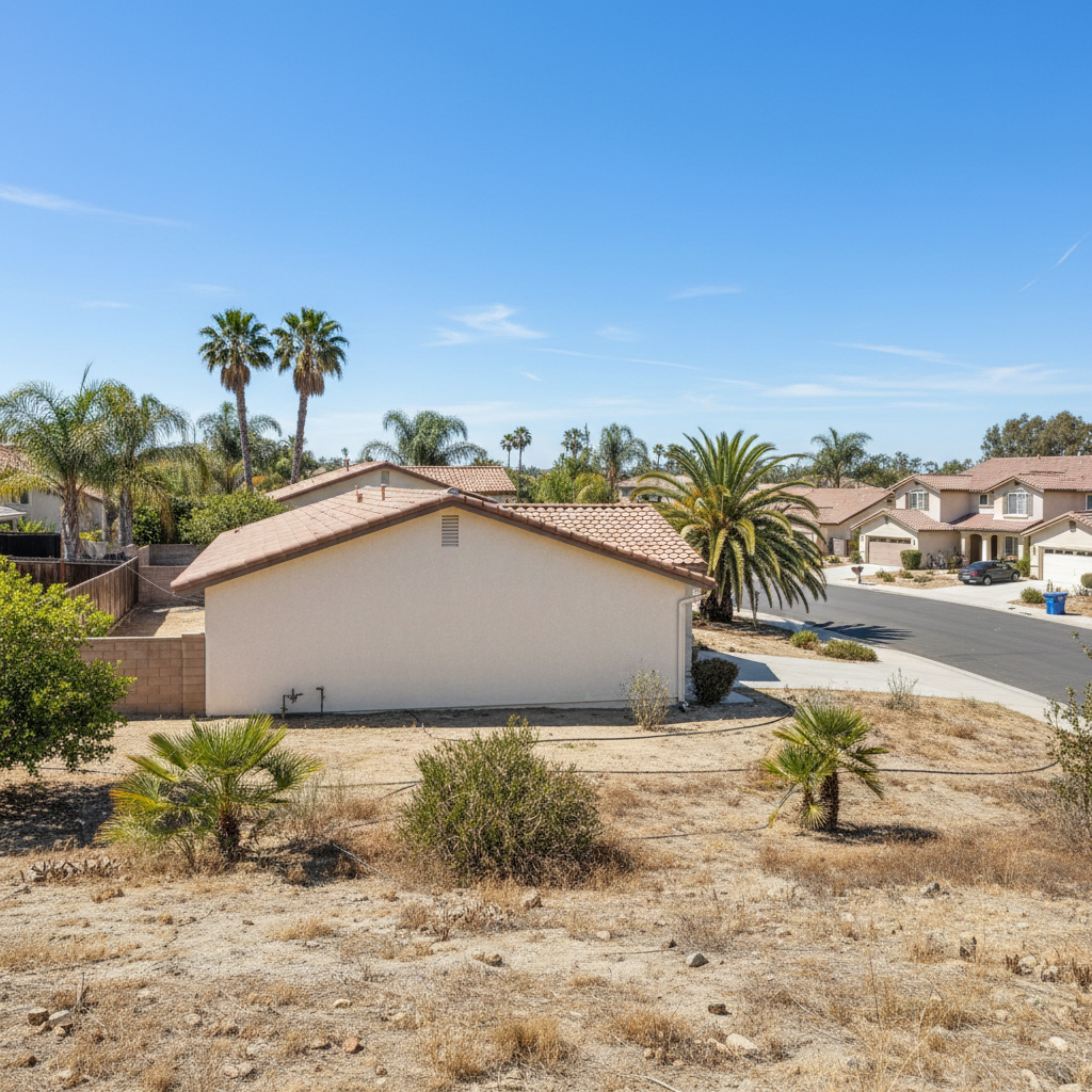 Completed stucco repair work at a residential property in Escondido, CA