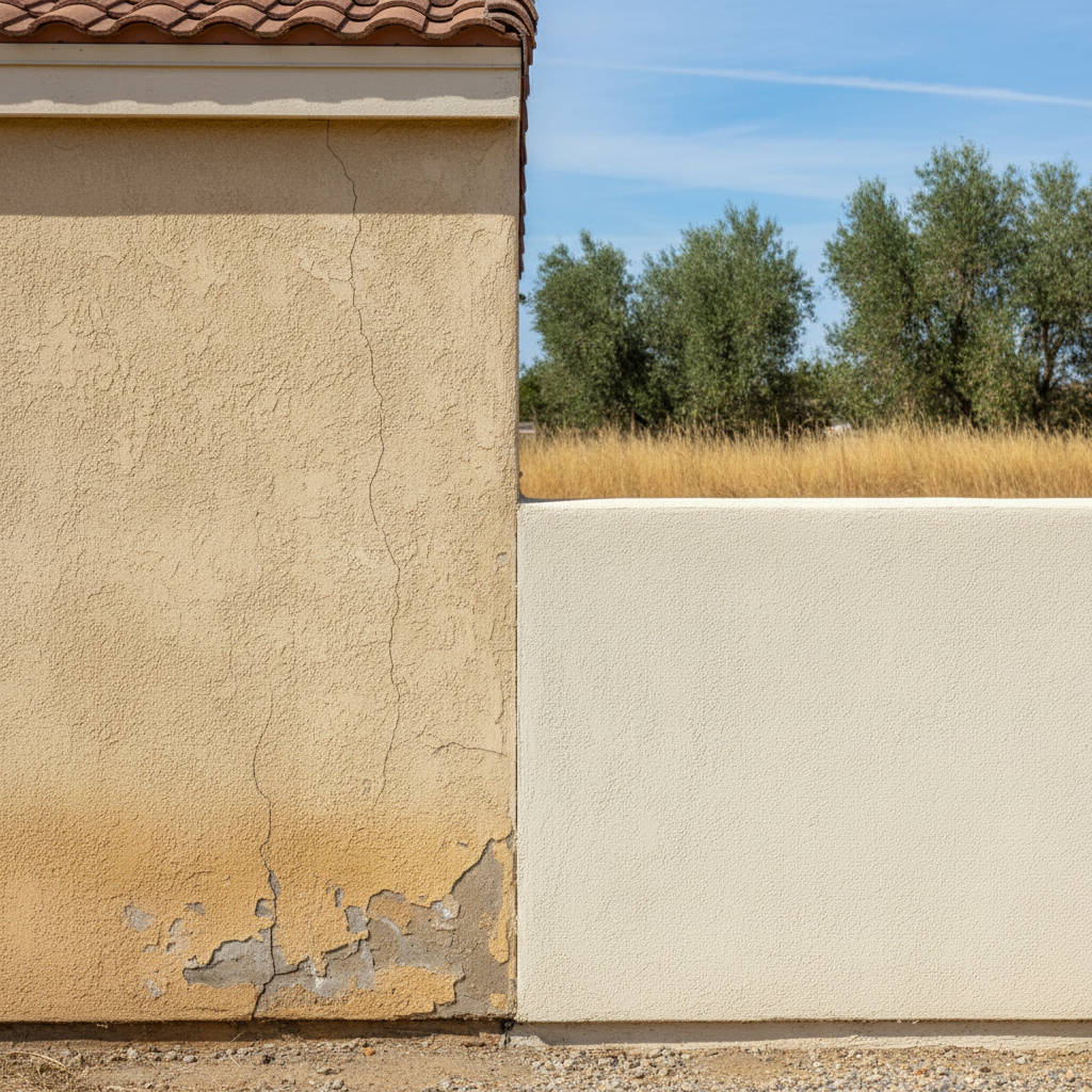 Completed stucco replacement work at a residential property in Lodi, CA