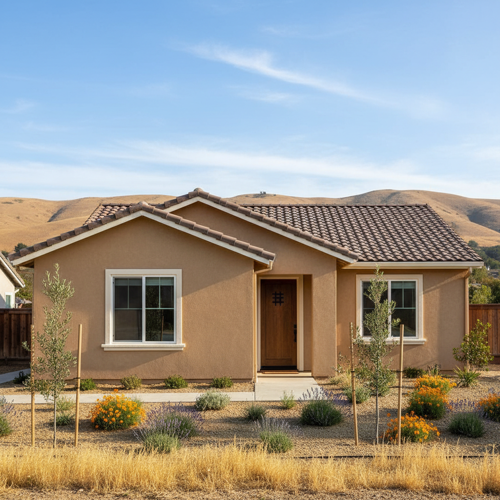 Completed stucco removal work at a residential property in Tracy, CA
