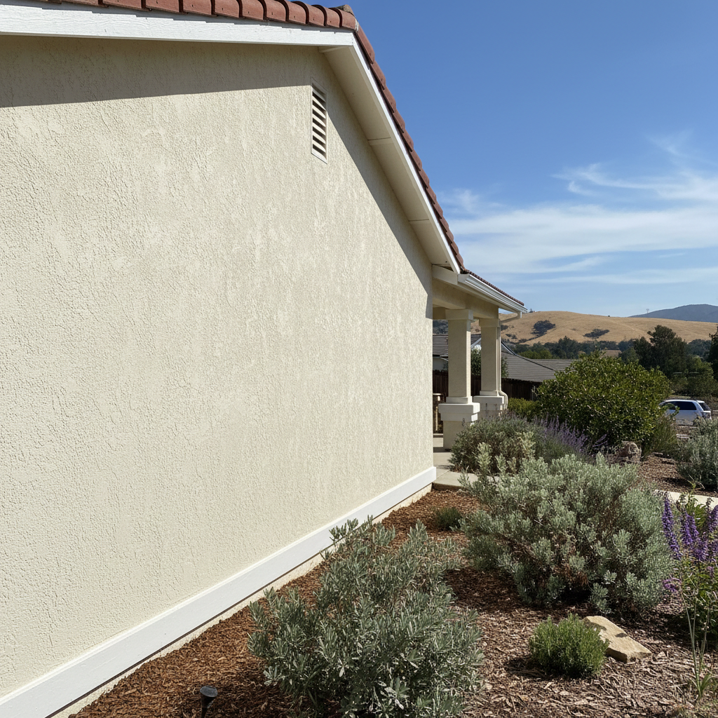 Completed residential stucco work at a residential property in Concord, CA