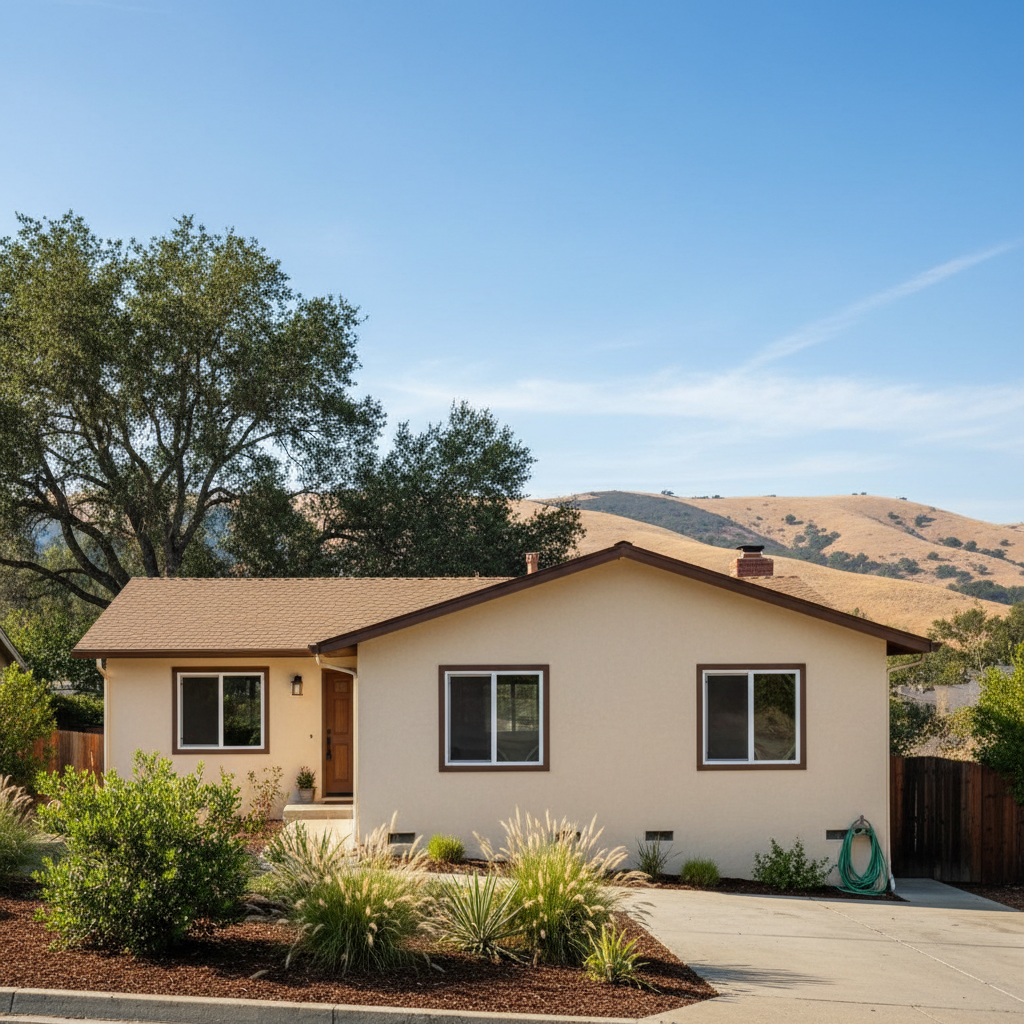 Completed stucco removal work at a residential property in Concord, CA