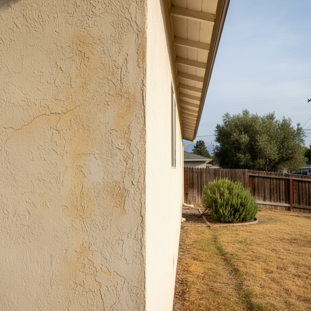 Completed stucco replacement work at a residential property in Concord, CA