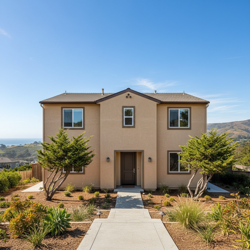 Completed commercial stucco work at a residential property in Pacifica, CA