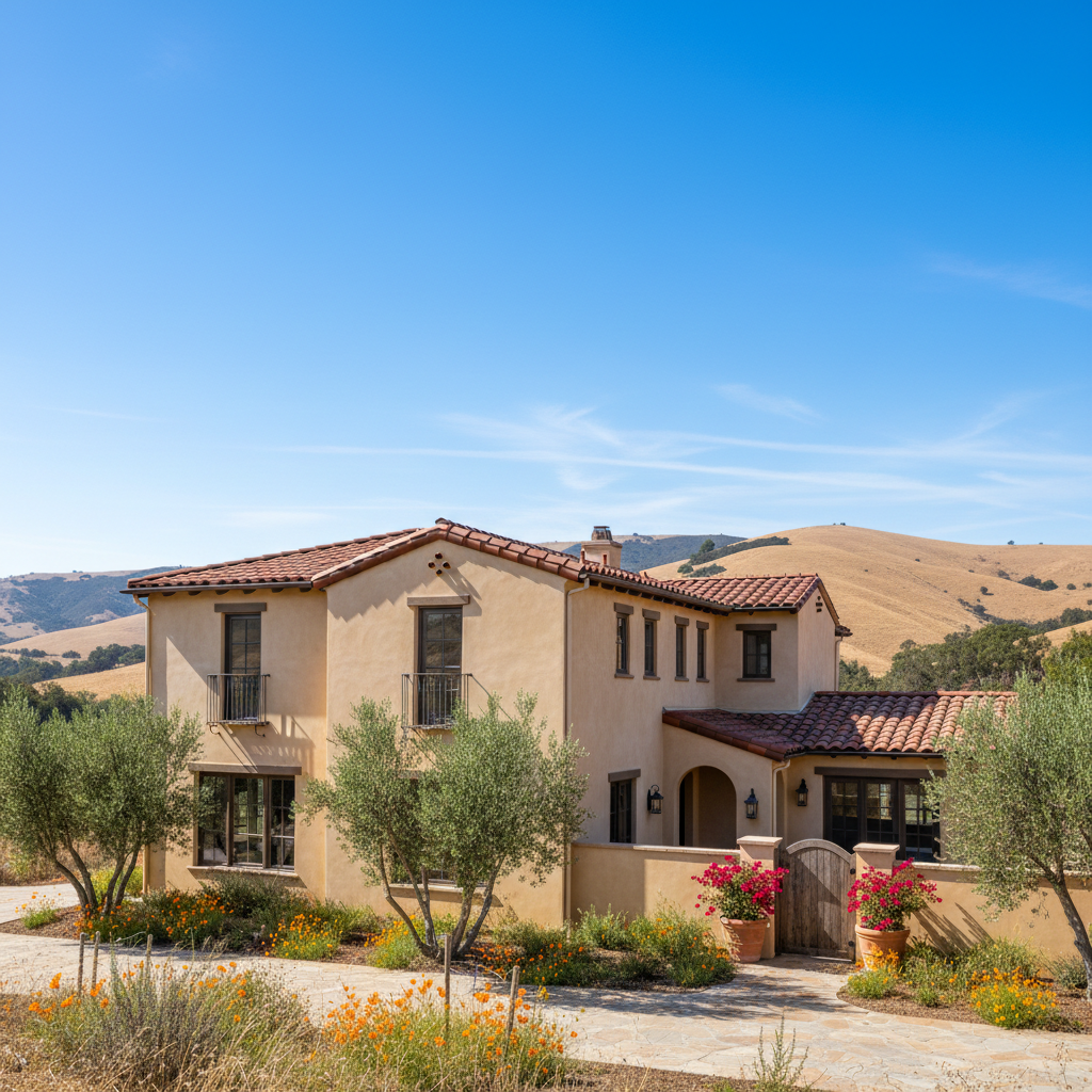 Completed stucco installation work at a residential property in Cupertino, CA