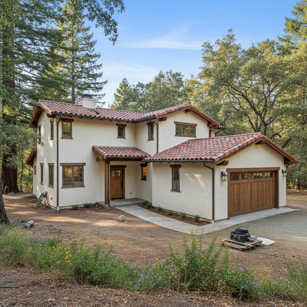 Completed commercial stucco work at a residential property in Ben Lomond, CA