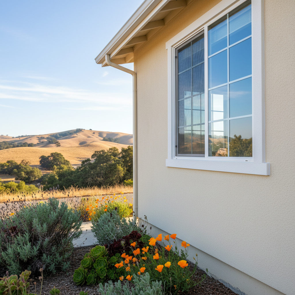 Completed residential stucco work at a residential property in Castro Valley, CA