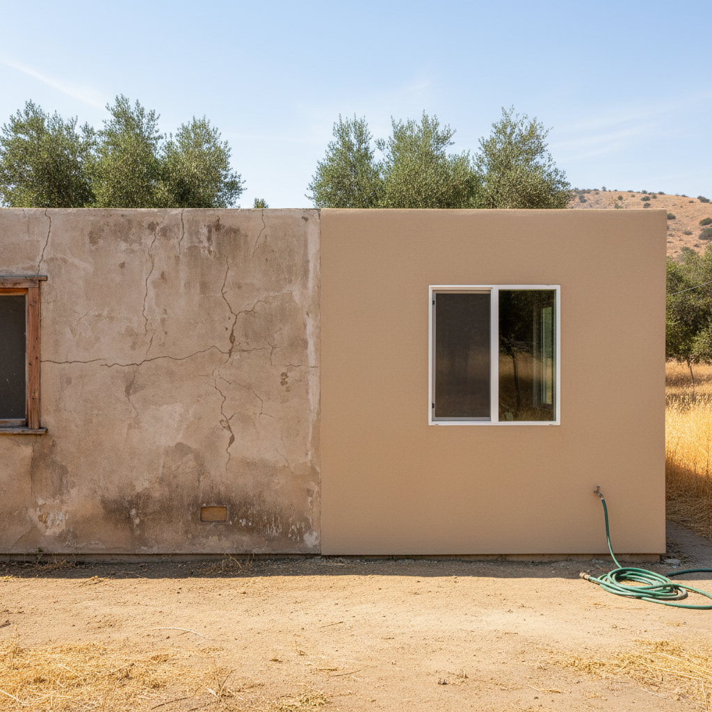 Completed stucco replacement work at a residential property in Castro Valley, CA