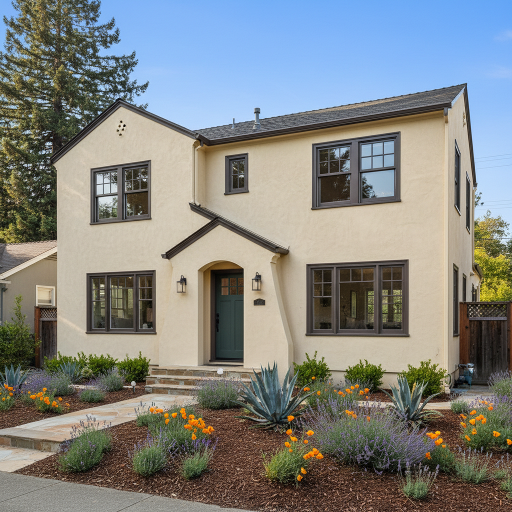 Completed stucco removal work at a residential property in Redwood City, CA