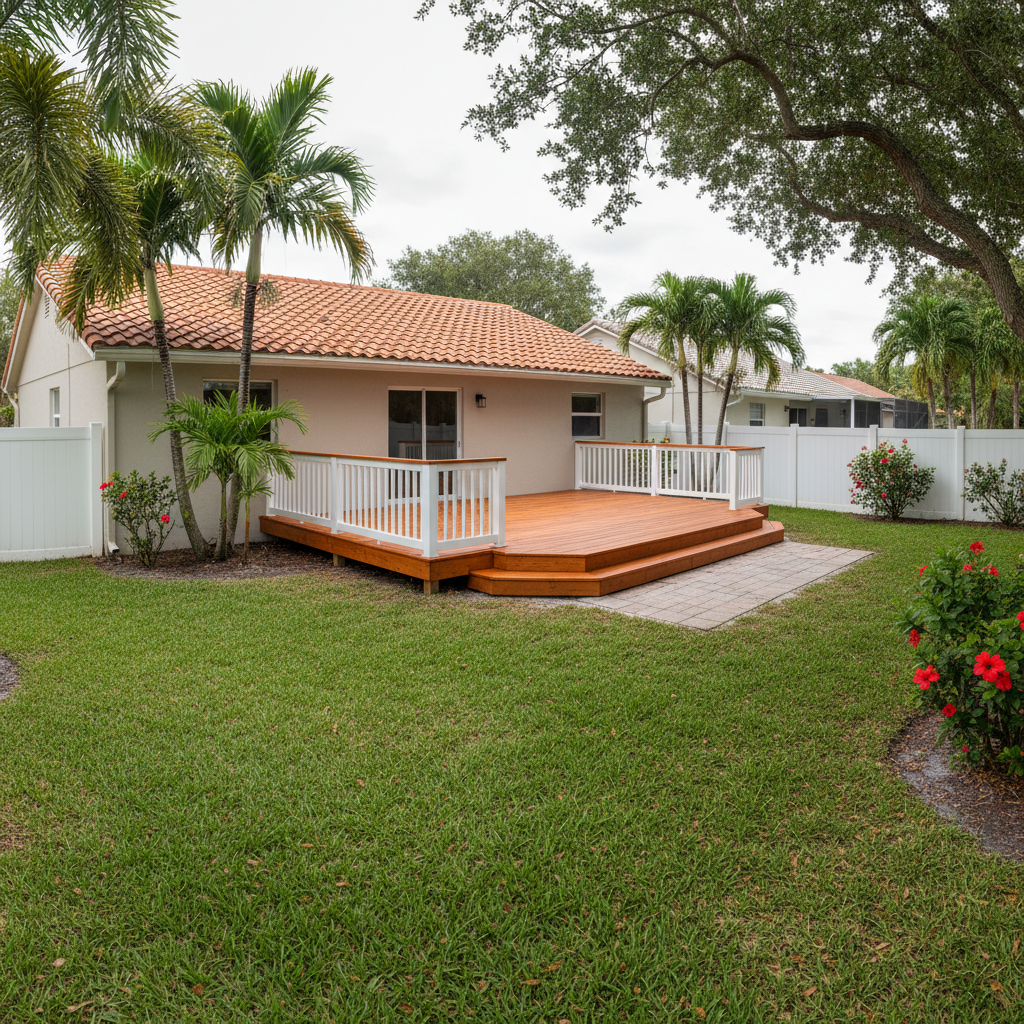 Completed deck painting & staining work at a residential property in Coral Springs, FL