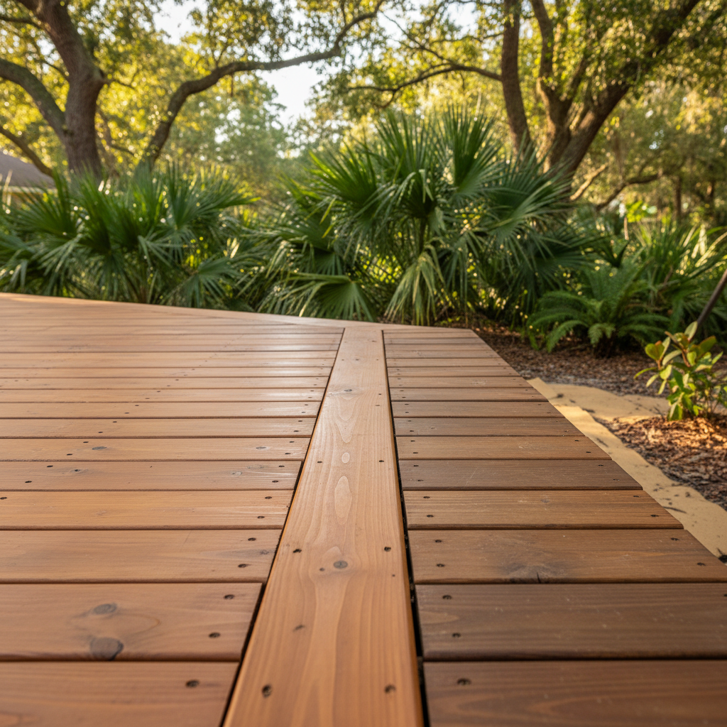 Completed deck repair work at a residential property in St Cloud, FL