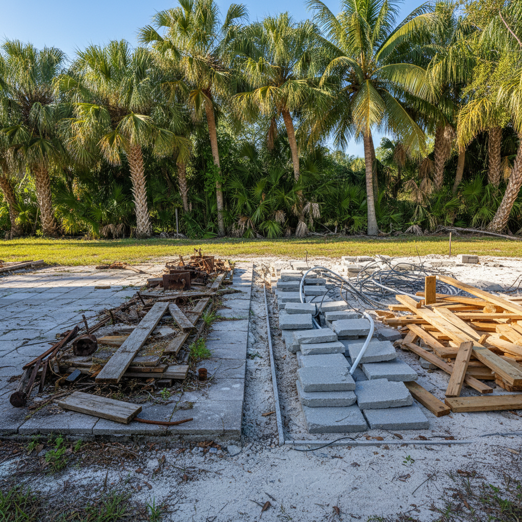Completed partial building demolition work at a residential property in Port Richey, FL