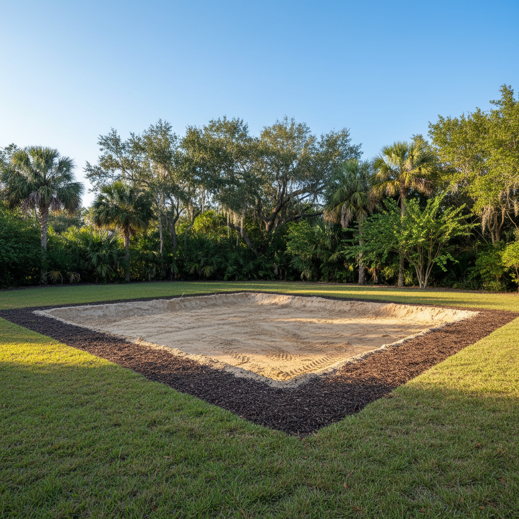 Completed excavation work at a residential property in Temple Terrace, FL