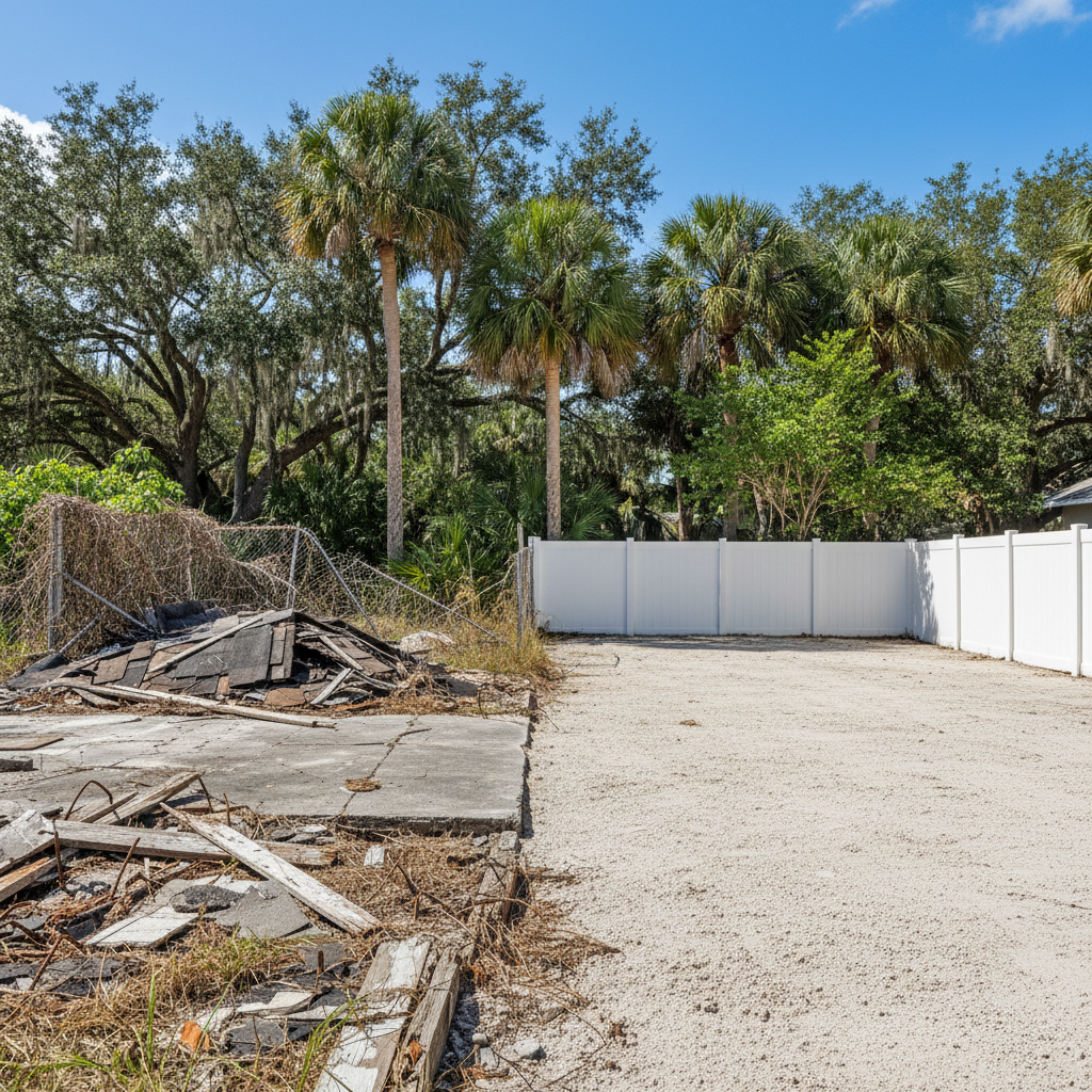 Completed full building demolition work at a residential property in Temple Terrace, FL