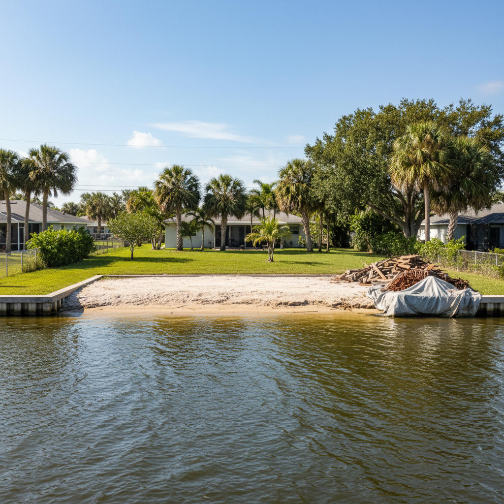Completed dock demolition work at a residential property in Port Richey, FL