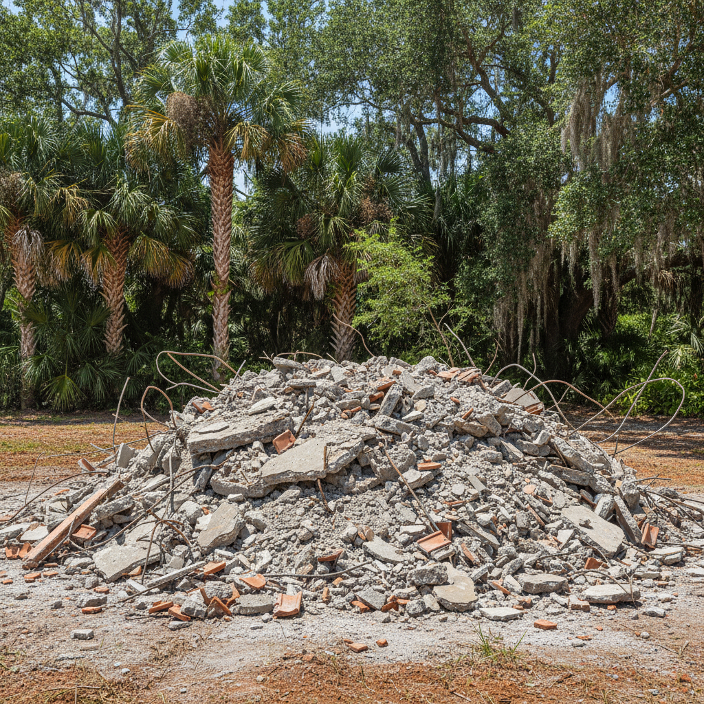 Completed structural demolition work at a residential property in Panama City, FL
