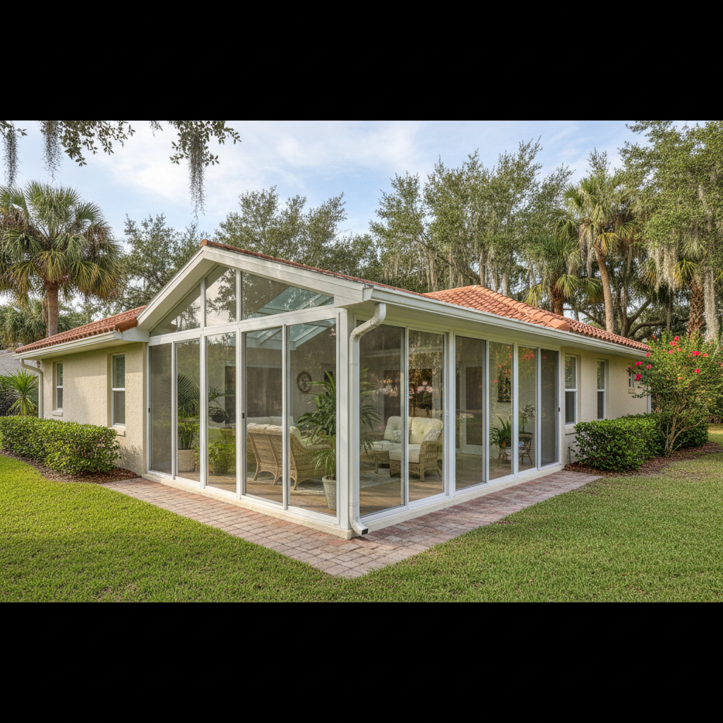 Completed sunroom design work at a residential property in Jacksonville, FL