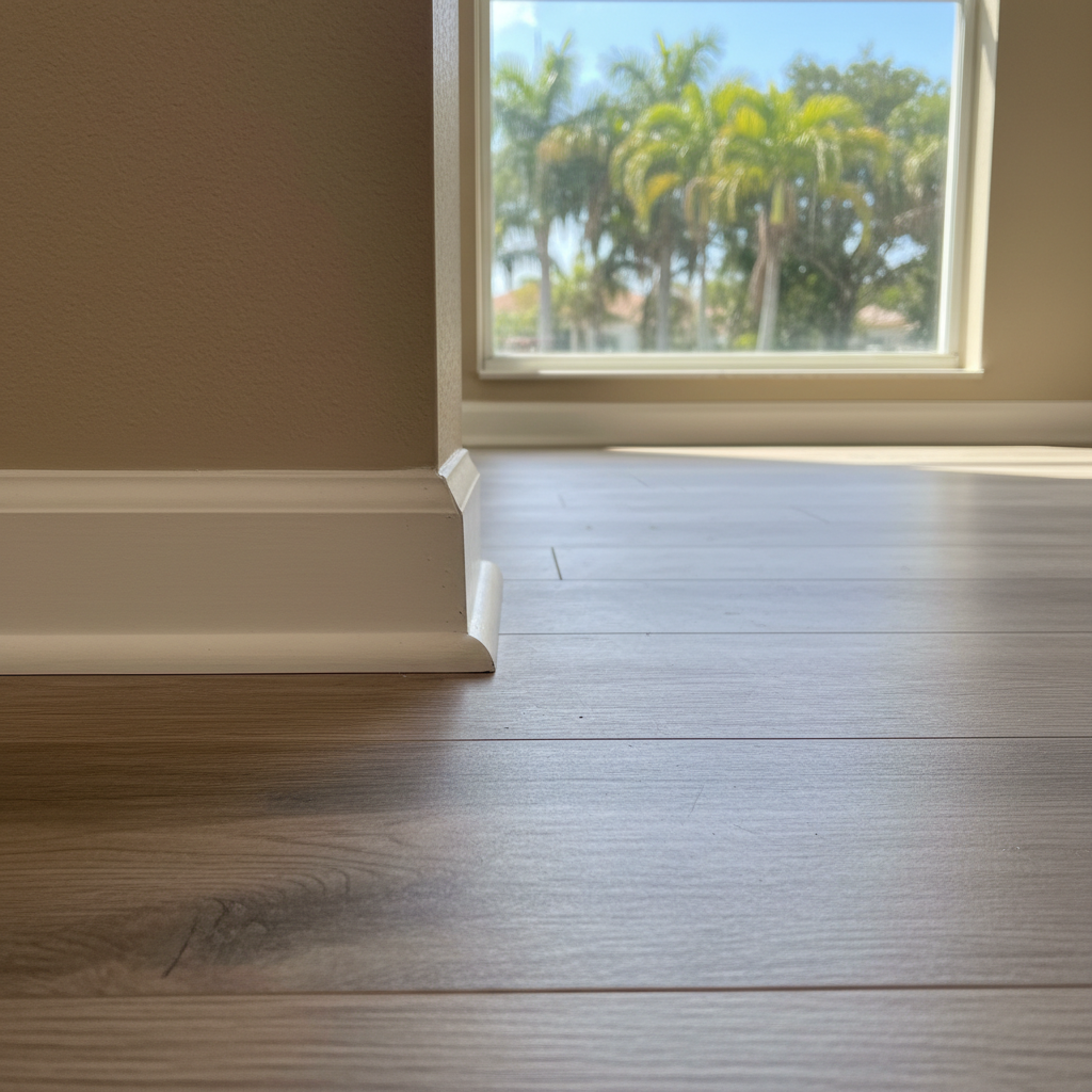 Completed flood damage restoration work at a residential property in Miramar, FL