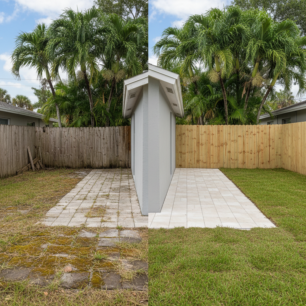 Completed flood damage restoration work at a residential property in Hollywood, FL