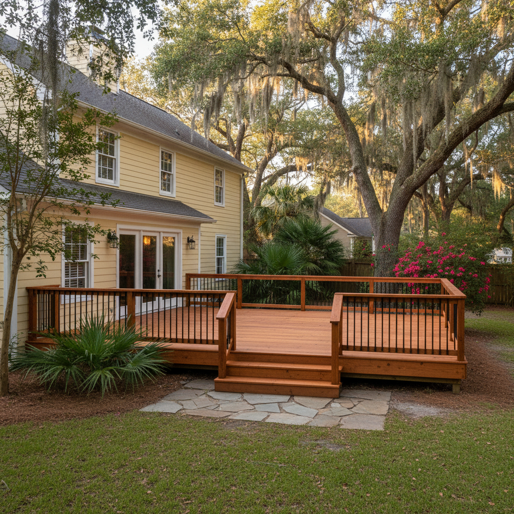 Completed deck painting & staining work at a residential property in Savannah, GA