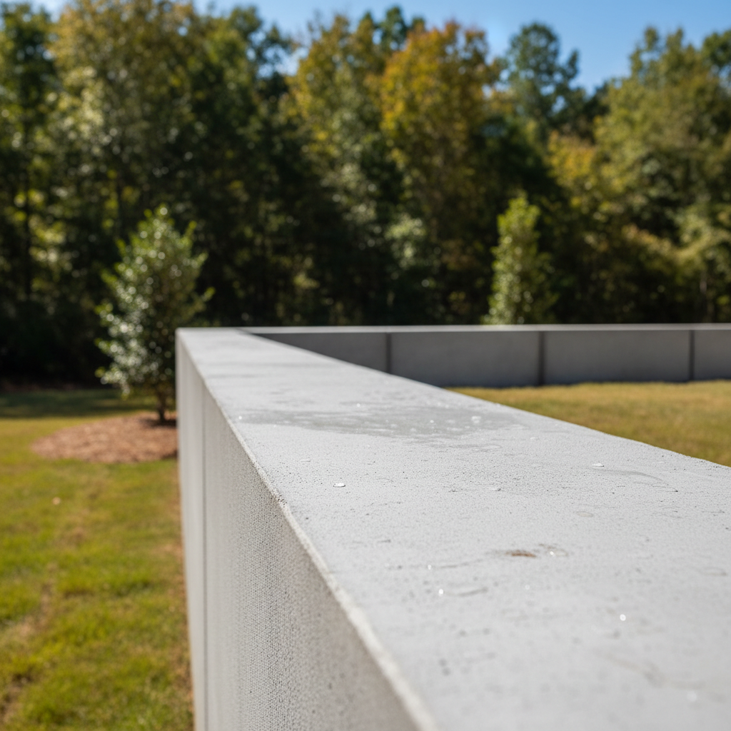 Completed concrete retaining walls work at a residential property in Jesup, GA